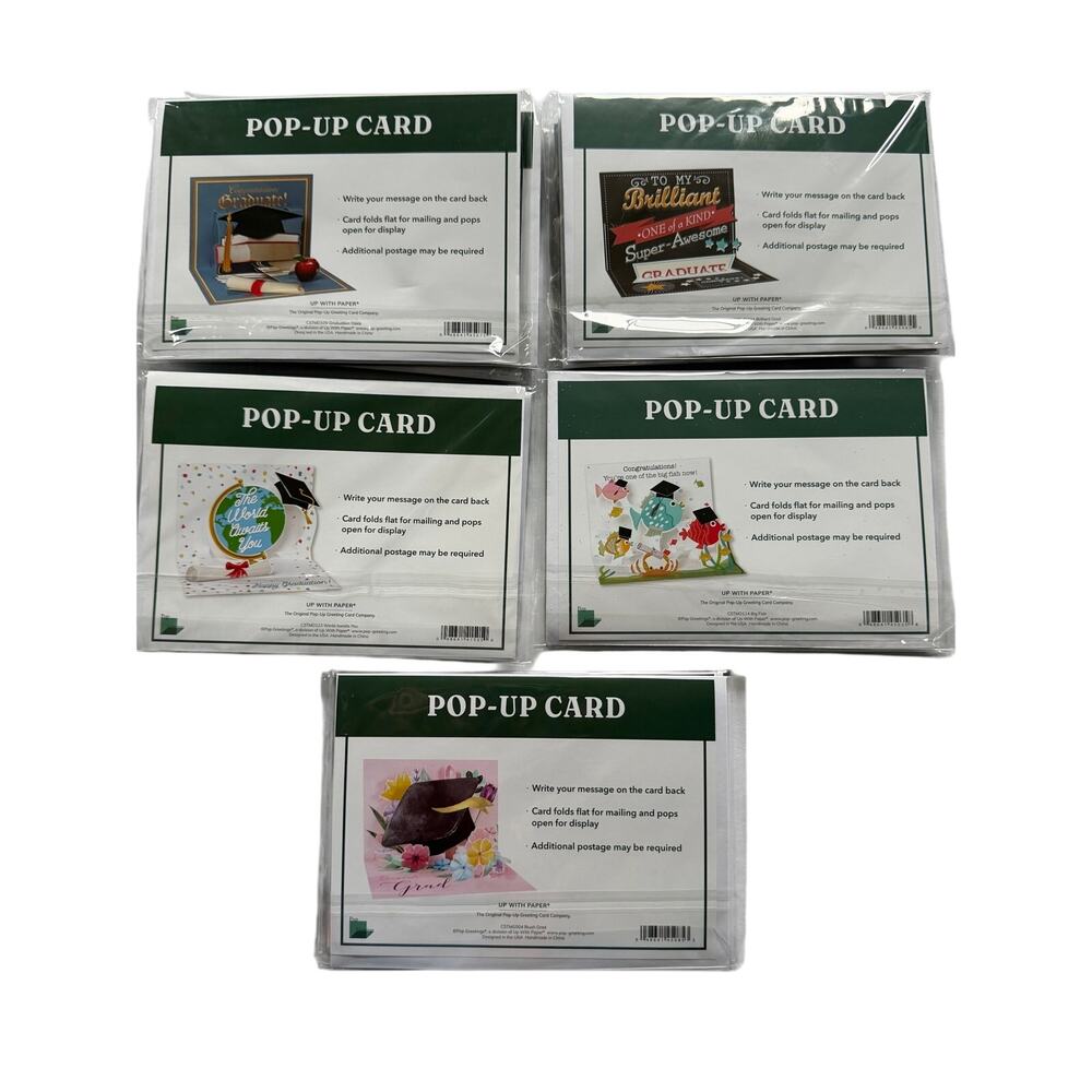 Lot of 15 Brand New Popup Graduation Cards